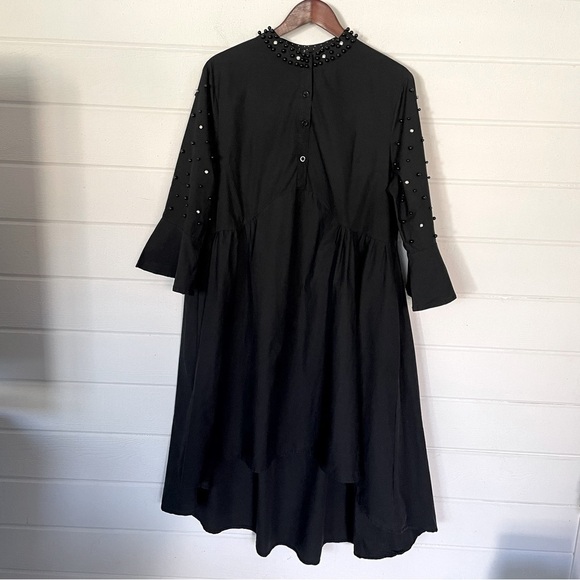 n by nancy Dresses & Skirts - N by Nancy Black Midi 3/4 Sleeve Bedazzled Plus Size  High Low Dress 2XL